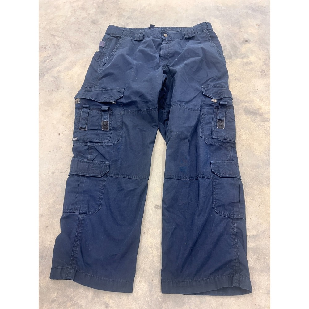 5.11 Tactical Series Cargo‎ Pants Mens 38x30 Blue Multi Pocket Utility Work Wear